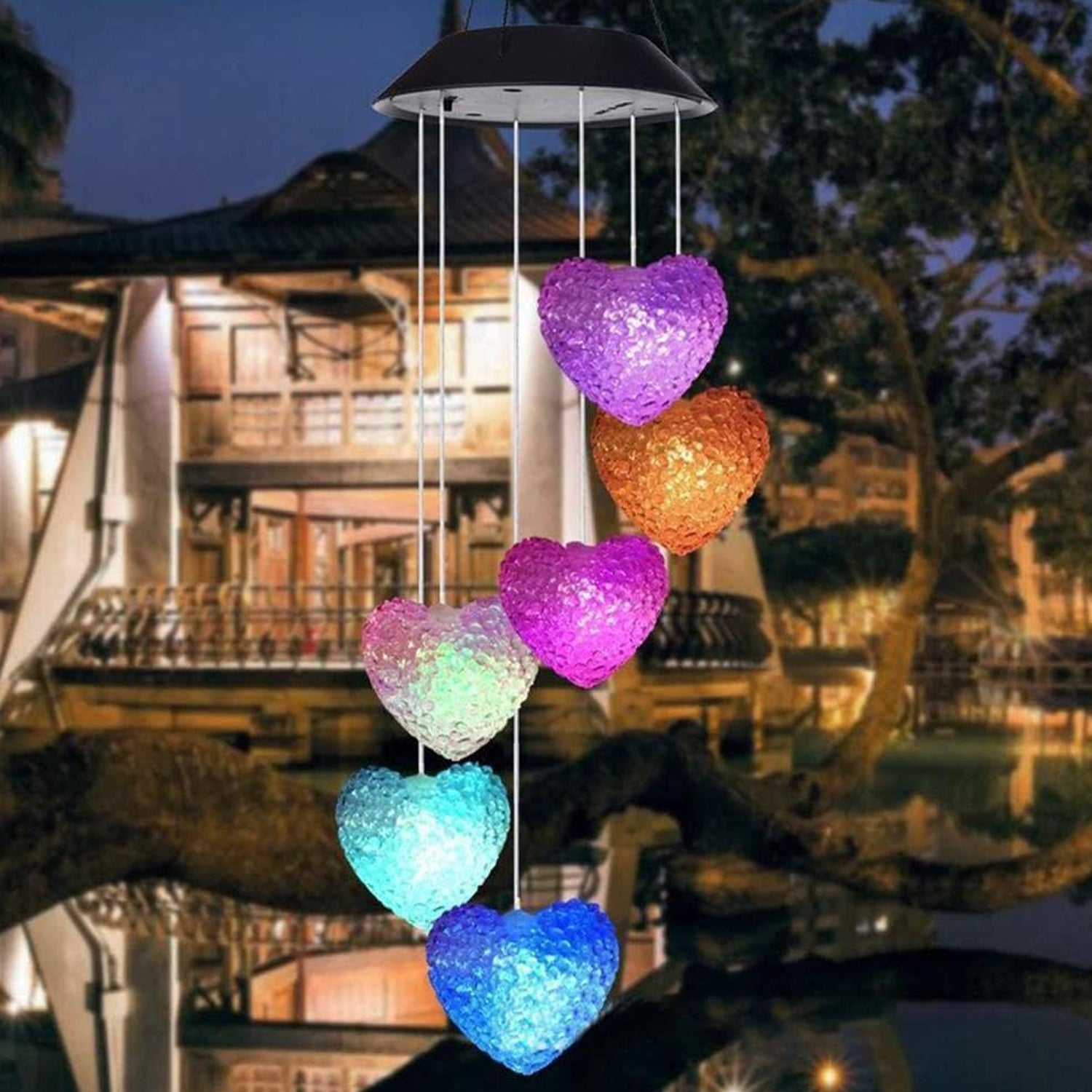 8316 Solar Powered LED Wind Chime Light 6LED Colorful Chime Craft Wind bell Wind Heart Decor Outdoor Decorative Wind Portable 8316 Solar Powered LED Wind Chime Light 6LED Colorful Chime Craft Wind bell Wind Heart Decor Outdoor Decorative Wind Portable
